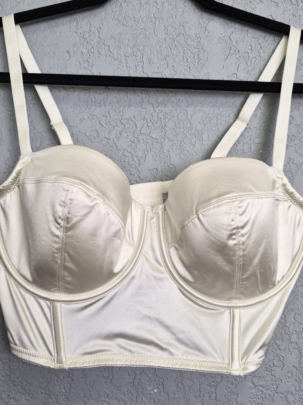 Auden Cream Satin Bustier Underwire Corset Bra Top XL NWT Bra